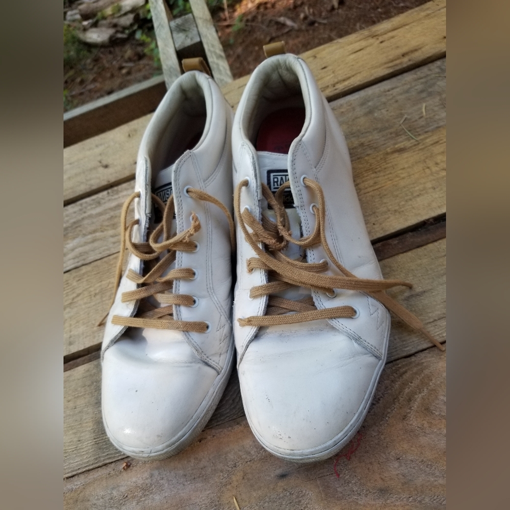 Size 10 Mens Shell Toes Ransom Adidas White leather Shoes Sneakers laces 2010